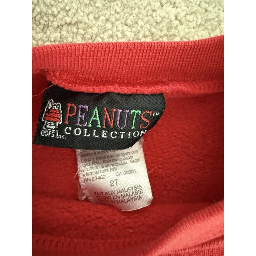 Vintage Red Peanuts Embroidered Sweatshirt- Size 2t